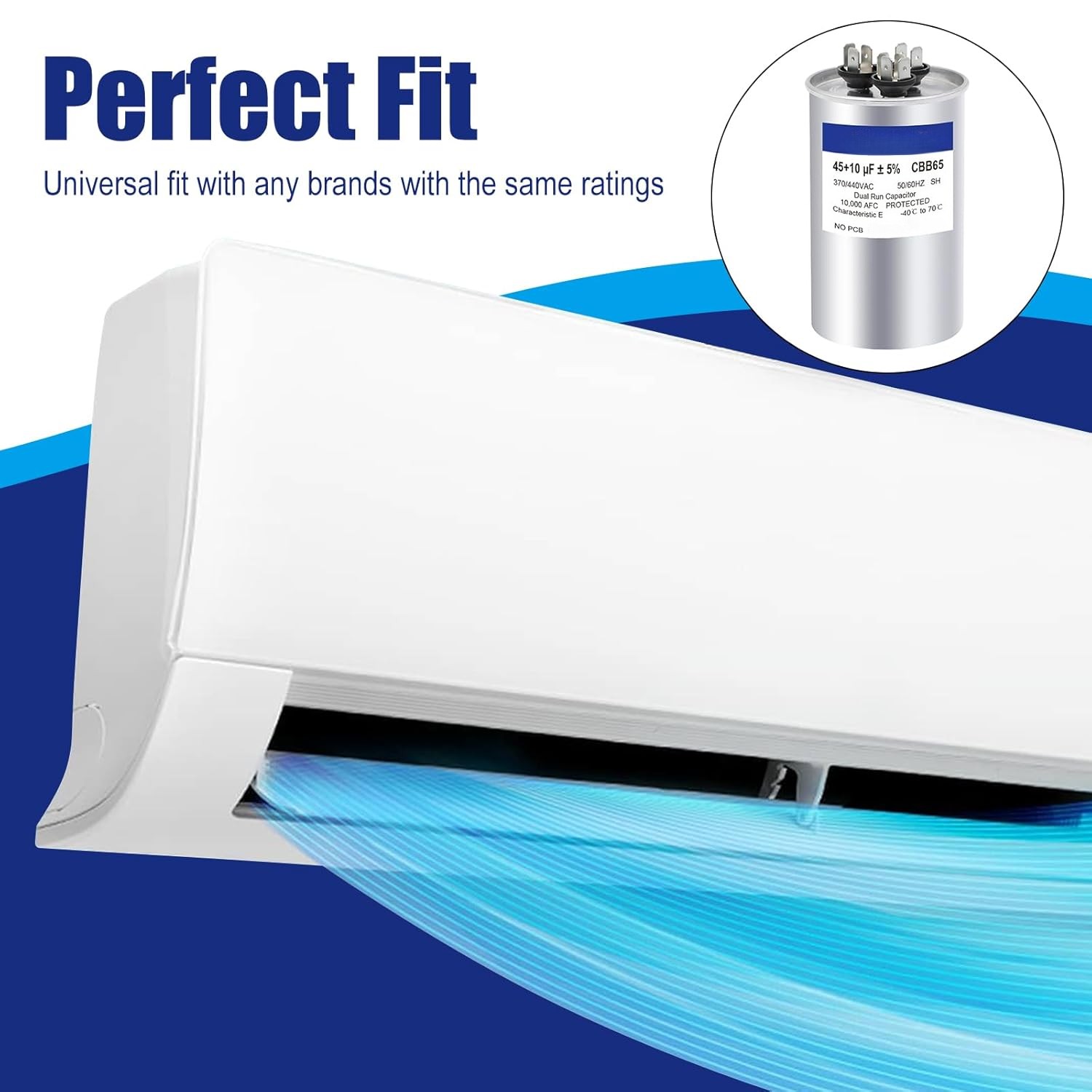 Replacement Capacitor 45/10 Mfd 440 Volt