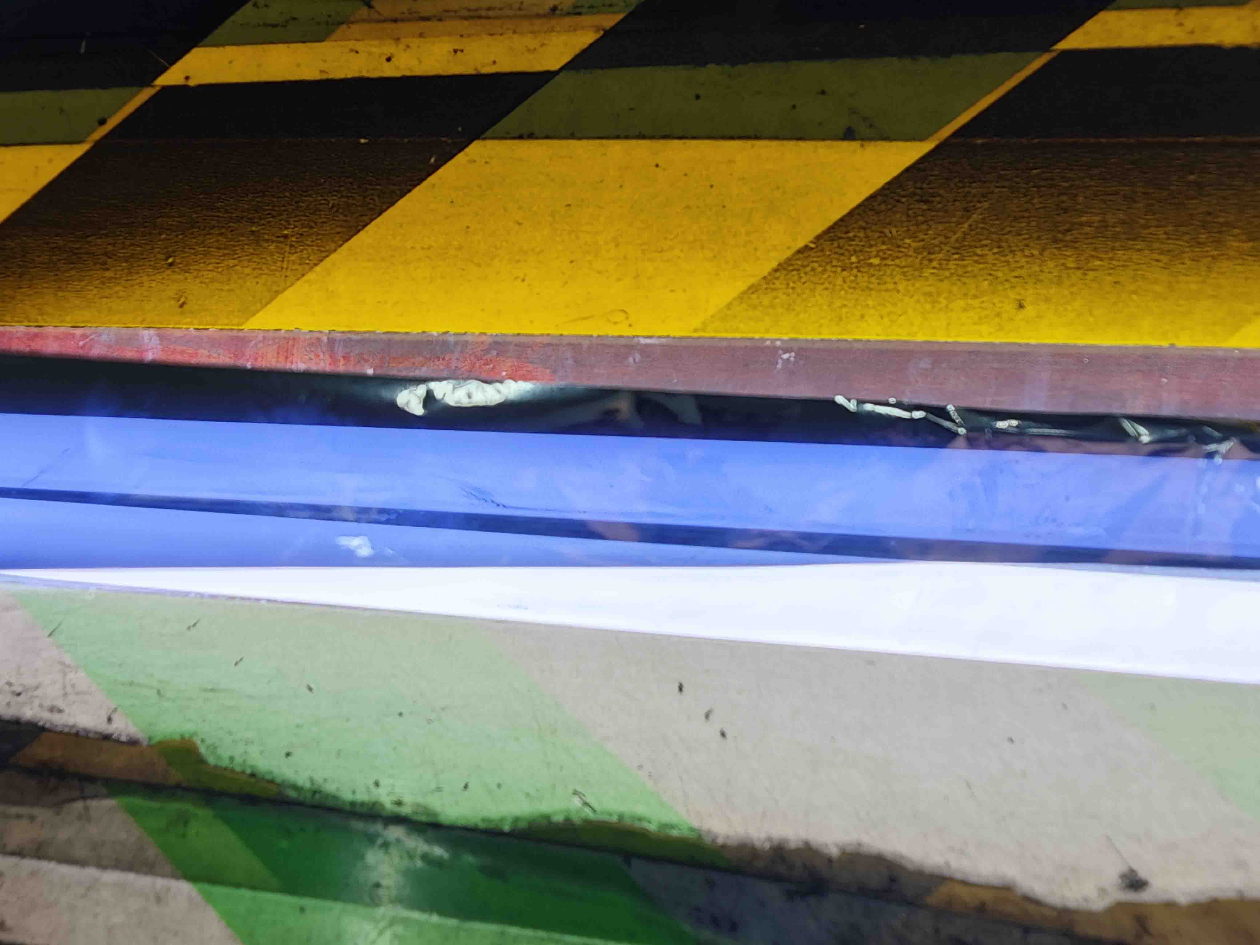 Internal structure of a metallized film capacitor showing dielectric film layers